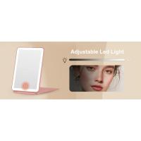 Espejo de maquillaje de viaje plegable LED, 3 modos de luz de colores, pantalla táctil recargable por USB, espejo cosmético de mesa portátil - details 2