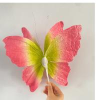 NUEVAS flores artificiales de papel con forma de mariposa, flores artificiales, fondo colorido, mariposa falsa, pared con cabeza de flor de gran escala de 30cm - details 6