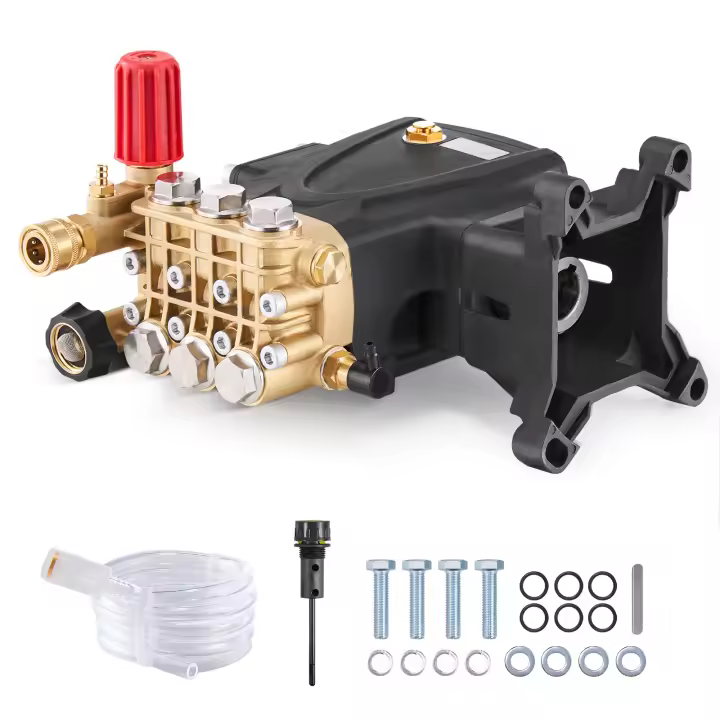 SucceBuy Bomba de lavado a presión, 4000 PSI, 4.0GPM, émbolo tríplex horizontal de eje de 1", kit de repuesto con hardware - 1