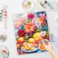 RUOPOTY-pintura acrílica por números para decoración del hogar, cuadro con marco de flores, lienzo, arte de pared, paisaje - details 3