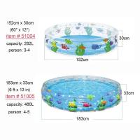 Tubo de Baño Móvil Circular de 152cm x 30cm Equipado con Anillos de Piscina Transparente - details 0