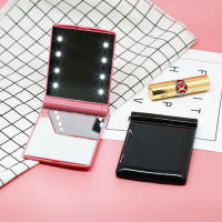 Espejo LED portátil con luces de tocador rosas, lámpara de espejo led plegable de mano, espejo de bolsillo de maquillaje compacto - details 7