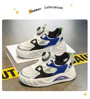 Compañeros de clase zapatillas de deporte para niños 2025 zapatos de malla de verano zapatos de marco para niños de mediana y mayor hebilla giratoria para niños zapatos antideslizantes transpirables para correr - details 0