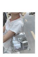 Mochila de moda para mujer, bolso de cubo con cadena versátil, bolso de viaje, bandolera doble de nicho coreano, novedad de 2025 - details 2
