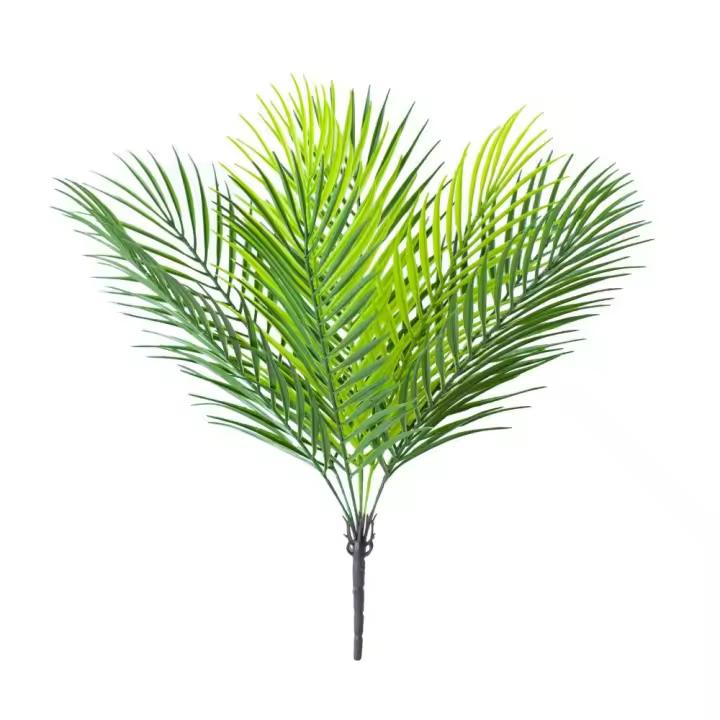 Ramas de hojas de palma artificiales de 9 cabezas, plantas tropicales de tacto Real, helecho Artificial de plástico realista - 1