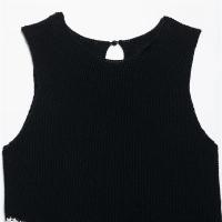 Vestido Corto de Punto sin Mangas con Cuello Redondo Moda de Verano para Mujeres - details 7