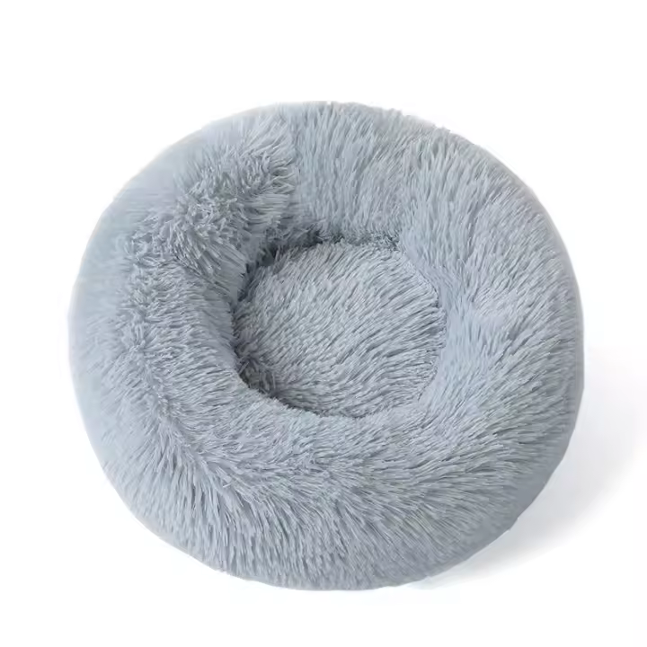 Cama para Perro, cesta para Perro, Cama para Gato, donut, Redondo, 40 cm, gris Perrera de sweatpa para mascotas, Cálida Perrera, colchoneta para Perros - 1