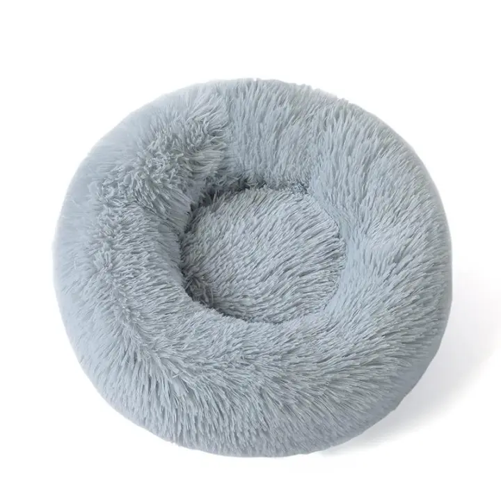 Cama para Perro, cesta para Perro, Cama para Gato, donut, Redondo, 40 cm, gris Perrera de sweatpa para mascotas, Cálida Perrera, colchoneta para Perros - 1