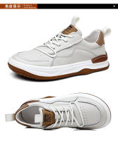 La primera capa de cuero de vaca zapatos casuales, cuero genuino transpirable zapatos de cuero de los hombres, deportes. - details 33