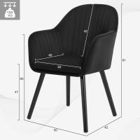 Silla de Comedor Estilo Vintage Juego de 1, Silla Cocina, Silla Nordica con Respaldo y Reposabrazos, Tela Pana, Estructura de Madera, Sillas para Tocador, Escritorio, Crema, EZS26cm-1 - details 83