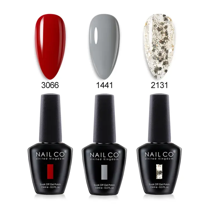 NAILCO-Juego de esmaltes en Gel para uñas, Set de 3 esmaltes semipermanentes para manicura UV, 15ml - 1