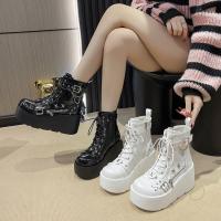 Night Knight Original Martin Boots Spice Girl Cabeza redonda de suela gruesa Super Cool Botas cortas Hebilla Botas Martin decorativas con cordones - details 7