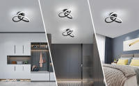 Plafón LED de Techo Nórdico, 22W, 2500LM - GOECO-3000/6500K, Luz Blanca Caliente/Fría - 25*25*12 CM - Negro - Diseño Floral - details 3