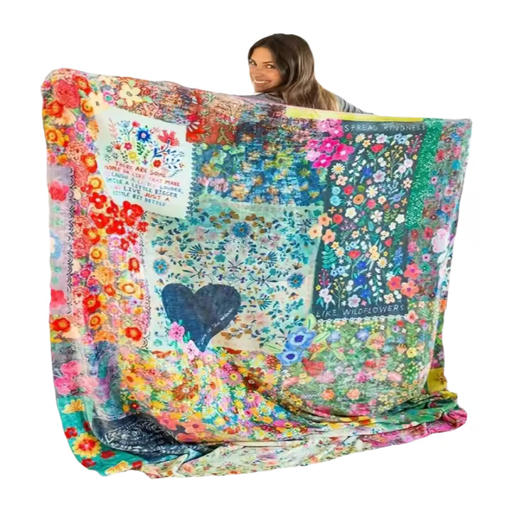 Manta De Flannel Con Estampado De Corazón Super Suave Y Cómoda Para Todas Las Estaciones Manta De Viaje Para Cama Sofa Camping - 1