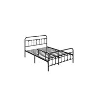 Cama de metal doble, cama de hierro grande para colchón de 160 x 200 cm, cama industrial con estructura de metal blanca. - details 8