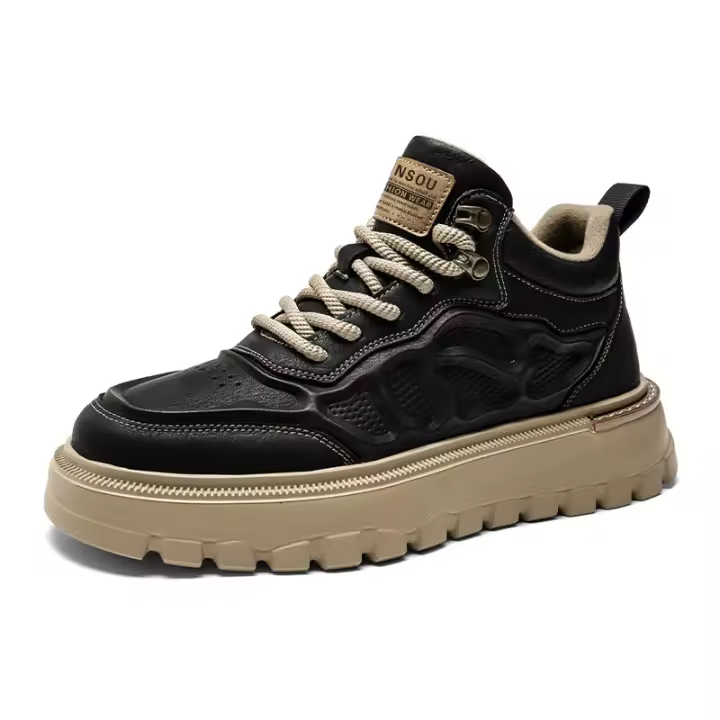 Zapatillas Deportivas de Cuero Premium Retro Versátiles Suela Gruesa Antideslizante para Hombres - 1