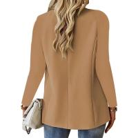 Blazer de primavera para mujer, Blazer elegante de oficina, otoño informal, blanco y negro, manga larga, bolsillo, corte ajustado, nuevo estilo, Blazer para mujer - details 13