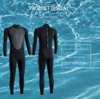 Traje De Neopreno Y nailon Para Hombre, 3 Mm, Con Mangas Largas, Bloque De Color Ajustado Y Elástico, Con Cremallera Trasera - details 2