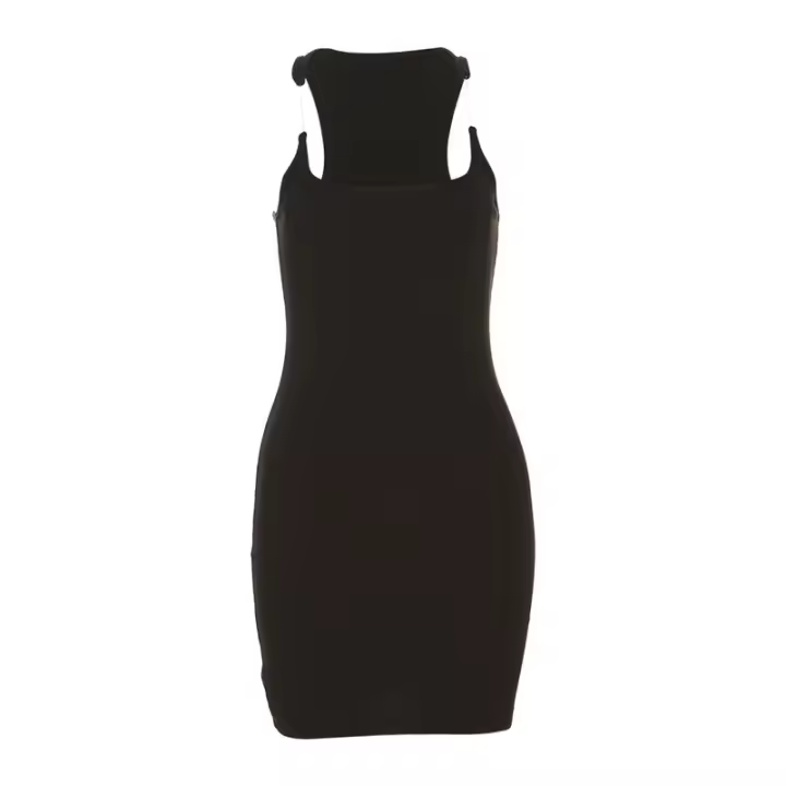Camisola de cintura alta con cuello en U, corte ajustado de color liso para mujer, moda urbana - 1