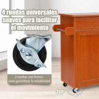 Carrito de Cocina Carro de Servicio Comedor con Ruedas,Toallero,Cajón, Puerta y Estantes Gabinete Mueble de Cocina (blanco) - details 30