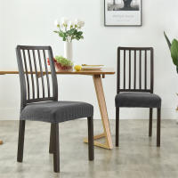 Funda elástica para asiento de silla de comedor, fundas para sillas de Color sólido Jacquard, fundas de cojín para silla antipolvo extraíbles, para Hotel y hogar, 1 ud. - details 10