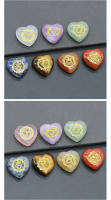 Piedras de Chakra en forma de corazón, cristal curativo Reiki con símbolos de Chakra grabados, meditación, equilibrio, piedra de Palma caída, juego de 7 - details 2