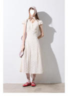Vestido floral del sur de Francia, estilo de vacaciones de verano en el campo para mujer, mono de manga corta, falda larga con tirantes - details 24