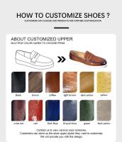 Zapatos informales de cuero para hombre con punta redonda de piel de vaca para otoño, nuevos zapatos de moda con patrón sólido para hombre - details 1