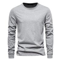 Día del padre 2025 Camiseta de algodón de Color sólido para hombre, camisetas informales de manga larga con cuello redondo para hombre, Camiseta básica de alta calidad para primavera y otoño para hombre - details 6