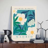 Cuadro de Pintura Nórdica en Lienzo con Marco de 3pcs Flores Salvajes del Mercado Posters Daneses Pastel Artístico para Pared de Dormitorio Decoración Aestética Material de Lienzo Marca JUBEER - details 8