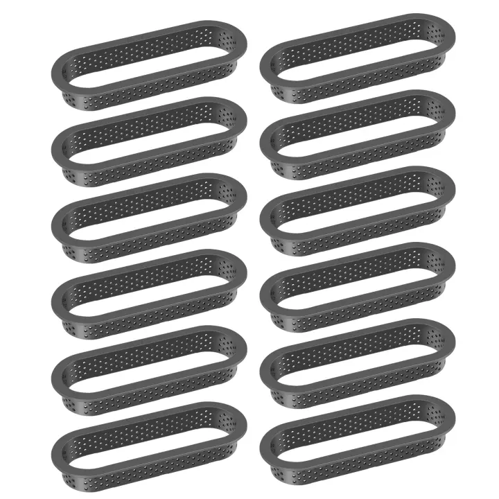 Anillos ovalados para tartas y Mousse, perforado minimolde resistente al calor, antiadherente, 12 unidades - 1