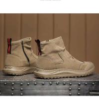 Zapatos de cuero de Pu, botas planas para correr con cremallera de moda británica, botines casuales para hombre - details 7
