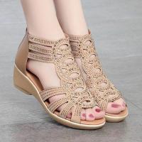 Sandalias Romanas de Cuero Suave Zapatos de Tacón para Mujer Verano 2025 Diseño Casual de Moda - details 3
