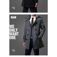 Abrigo de lana para hombre, estilo coreano, informal, doble botella, ajustada, a la moda, otoño 2024 - details 5