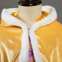 Capa de Elsa para niñas, chal de terciopelo con capucha de dibujos animados, ropa de princesa azul, invierno, 2025 - details 18