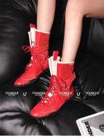 Botas de boxeo planas para mujer 2024 Altura interior aumentada Cordones de cuero mate - details 6