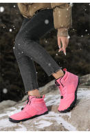 Botas de nieve al aire libre para hombre y mujer, zapatos de algodón impermeables de terciopelo, montañismo, otoño e invierno, 2024 - details 3