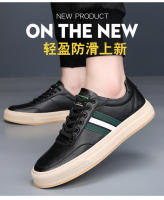 Zapatos de cuero, zapatos casuales para hombre, versión coreana de zapatos blancos versátiles de moda. - details 5