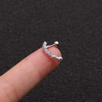 2 uds 2022 más nuevo de simple oído brazalete 18g de acero de diseño tornillo para barra de pesas a oído brazalete cz daith helicoidal trago joyería piercing - details 4