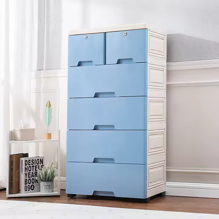 Organizador de Cajones de Vestidor de Plástico con 6 Cajones Gabinete de Almacenamiento con Ruedas para Niños, Niñas, Hombres, Bebés Muebles y Organización - 1