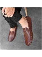 Mocasines para hombre con punta redonda de cuero, mocasines tipo penny, zapatos náuticos, cómodos, antideslizantes, flexibles, para fiestas. - details 15
