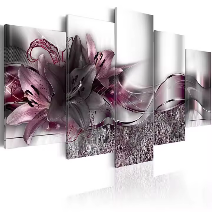 Pintura al óleo de arte moderno sin marco, lienzo impreso, cuadro de pared, decoración de la habitación del hogar, 5 piezas, 2 - 1