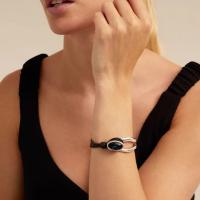 UNOde50-Joyería de la suerte hecha a mano, pulsera de cuero y cristal con diseño exclusivo para mujer - details 2
