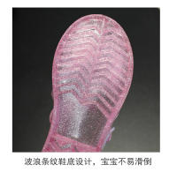 Zapatos de gelatina de cristal, sandalias para niños con purpurina y mariposa - details 6