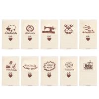 Tijeras de oveja con forma de corazón, etiquetas de tela con patrón de dibujos animados, hechas a mano con amor, accesorios de costura, 50 piezas - details 6