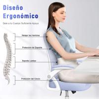 Silla de Oficina Ergonómica Ajustable Respirable, Ajustable, Giratoria de 360°, Reposabrazos Abatibles de 90°, Soporte Lumbar - details 44