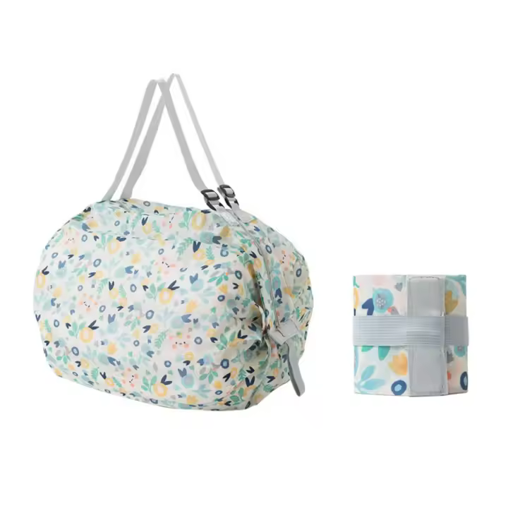 Bolsa de compras plegable creativa, bolso de hombro de viaje reutilizable portátil, impermeable, ligero, plegable, ecológico, para supermercado - 1