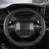 Funda de Volante de Coche para Peugeot 3008 4008 5008 en Fibra de Carbono Bicolor Empalmado Adecuada para Cuatro Estaciones Universal - details 4