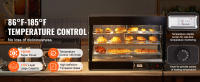 SucceBuy Exhibición de calentador de alimentos comercial de 3 niveles, calentador de exhibición de alimentos de 1500 W con luz, estante ajustable y pantalla de temperatura - details 0