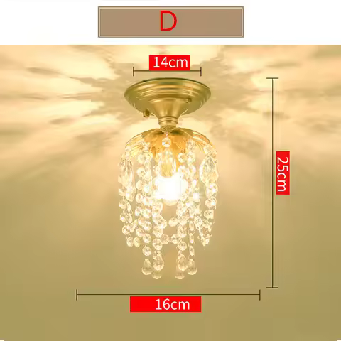 Lámpara De Araña De Cristal De Un Solo Cabezal, Lámpara De Techo Para Pasillo Y Porche, Lámpara De Estilo Americano - 1